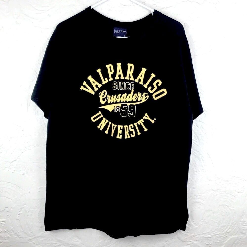 Valparaiso University Crusaders Black with yellow Script T-shirt